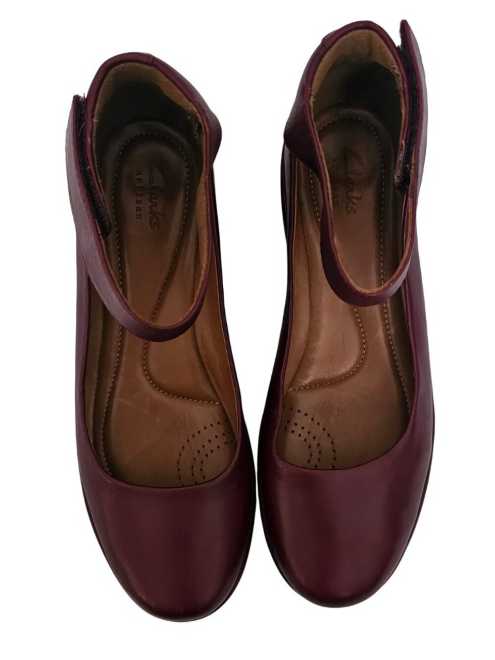 Clarks Women's Burgundy Clarene Tide Printed Wedge Heel Pump Shoes Size US 7.5 - Picture 11 of 16